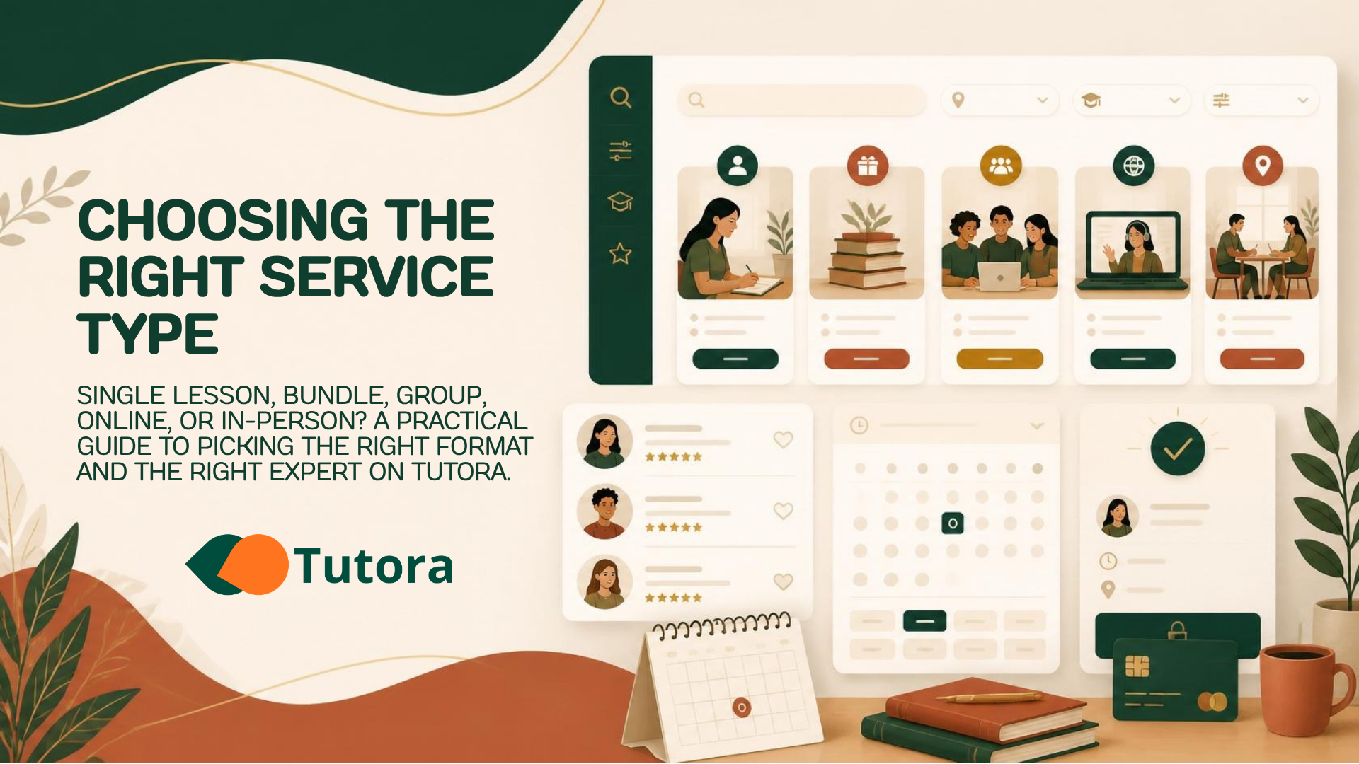 Tutora blog cover: Choosing the Right Service Type: A Learner's Guide